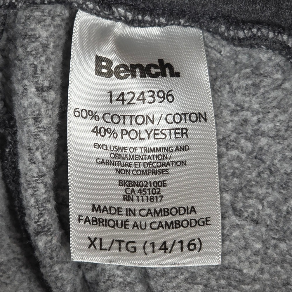 Bench Fleece Jogger Sweatpants Kids XL 14/16 Gray Logo Drawstring Cotton Blend - Picture 7 of 9